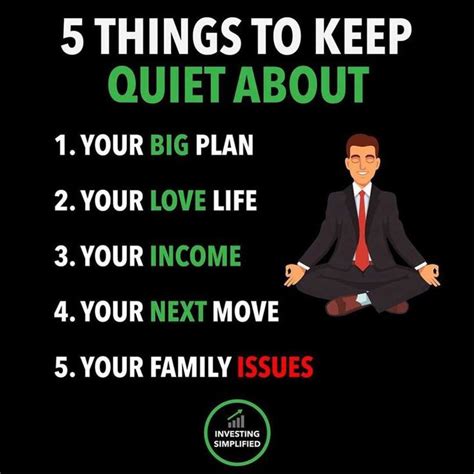 5 things to keep quiet | Inspirational quotes, Life quotes, Better life quotes