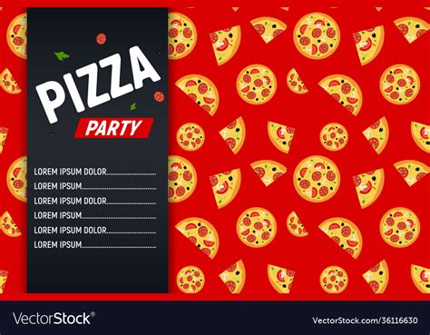 Pizza party flyer poster background template eps10