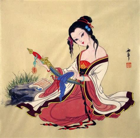 Chinese Beautiful Ladies Painting Traditional Chinese painting of ...