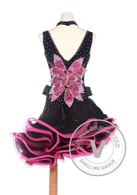 Red and Black American Rhythm Salsa Rumba Competition Dance Dress