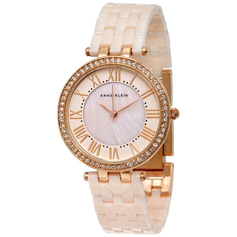 Anne Klein Pink Mother of Pearl Dial Quartz Ladies Watch 2130RGLP - Anne Klein - Watches - Jomashop