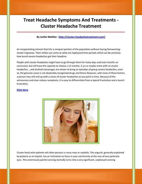 Cluster headache treatment by SterHeadacheTreatmrse - Issuu