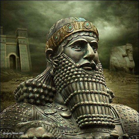 Statue of assyrian king ashurbanipal in san francisco california usa ...