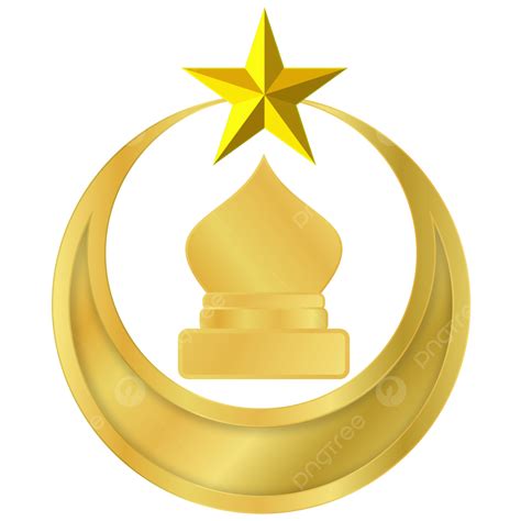 Mosque Dome Clipart Transparent Background, Gold Cressent Star And Mosque Dome For Ramadhan ...
