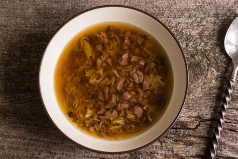 Slow Cooker Lamb Broth With Boletus Pallidus Mushrooms and Rice