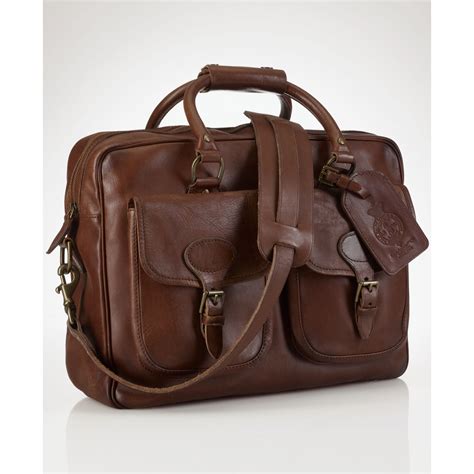 Polo Ralph Lauren Leather Commuter Bag in Brown for Men | Lyst