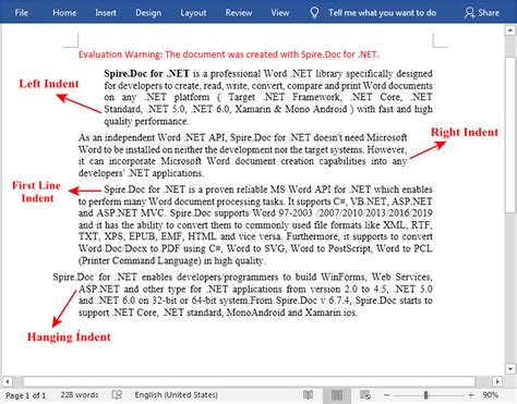 C#/VB.NET: Set Paragraph Indents in Word