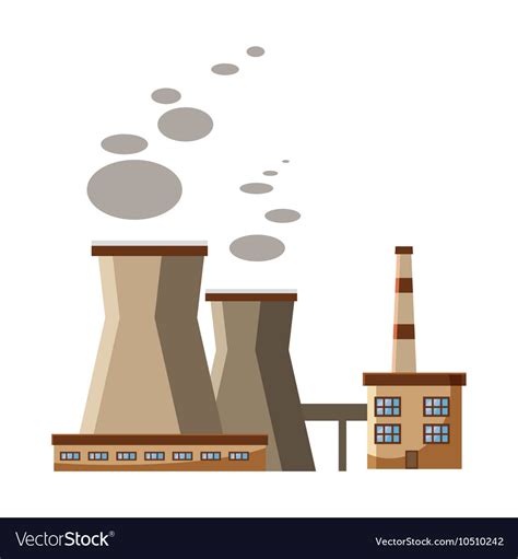 Industrial plant with pipes icon cartoon style Vector Image