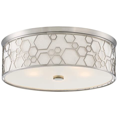 Flush Mount 20" Wide Brushed Nickel Drum LED Ceiling Light - #78M68 | Lamps Plus