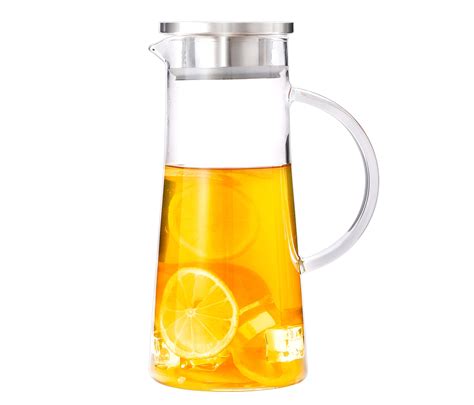 Buy 1.5 Liter 50 Ounces Glass Water Pitcher with Lid and Handle,Juice Pitcher,Cold Water Pitcher ...