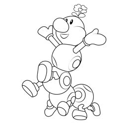 Wiggler Mario Kart Coloring Pages for Kids - Download Wiggler Mario ...