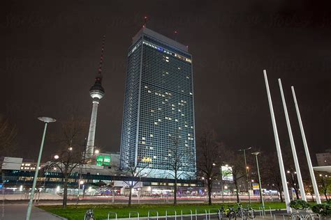 "Berlin Alexanderplatz At Night" by Stocksy Contributor "Mima Foto" - Stocksy