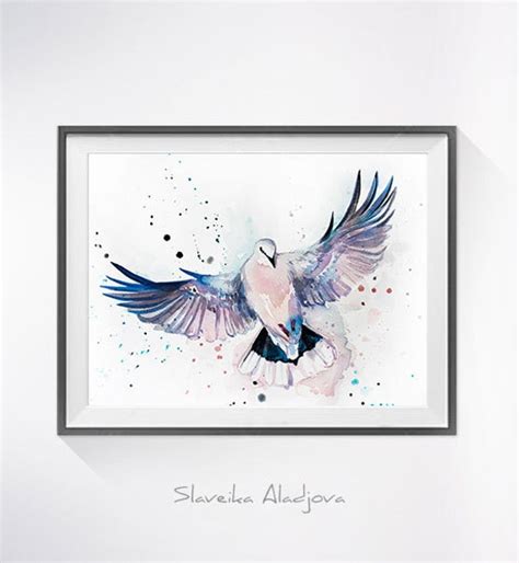 Dove watercolor painting print Dove art bird watercolor