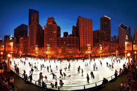 Ice skating in Chicago's Millennium Park