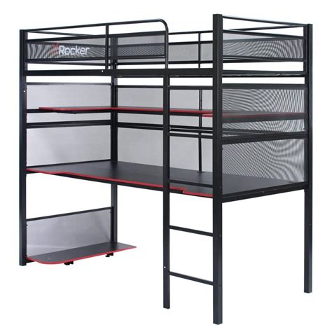 BattleBunk Metal Bunk Bed with Desk - Black (2110401) | X Rocker | Bunk ...