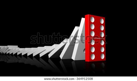 White Domino Tiles Falling Row On Stock Illustration 364912508