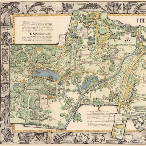 Map of The Morton Arboretum illinois Maps for Wall Decor | Etsy