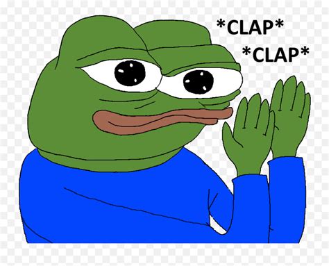 Pepe Meme Rarepepe Clap - Wide Peepo Happy Emoji,Clapping Emoji Meme - free transparent emoji ...