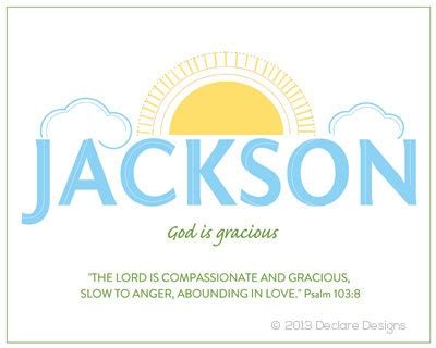 JACKSON Name Art Canvas with Name Meaning and Scripture Verse