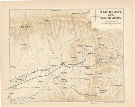 1907 Karuizawa Japan Antique Map - Etsy