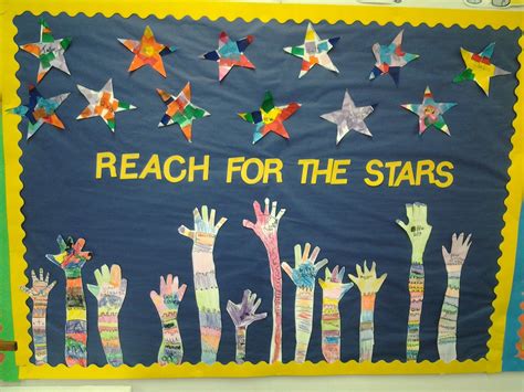 Reach for the stars bulletin board | Preschool graduation theme ...