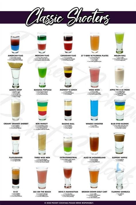 CLASSIC Cocktail Poster Shooters Digital Download | Etsy Liquor Drinks ...