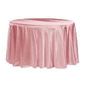 Sleek Satin Tablecloths 132 Round - Dusty Rose/Mauve