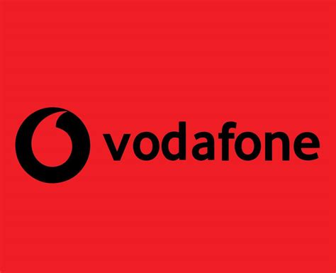 Vodafone Logo Brand Phone Symbol With Name Black Design England Mobile Vector Illustration With ...