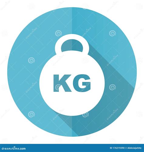 Kilogram Blue Round Flat Design Vector Icon Isolated On White Background, Kilo, Kg, Weight ...