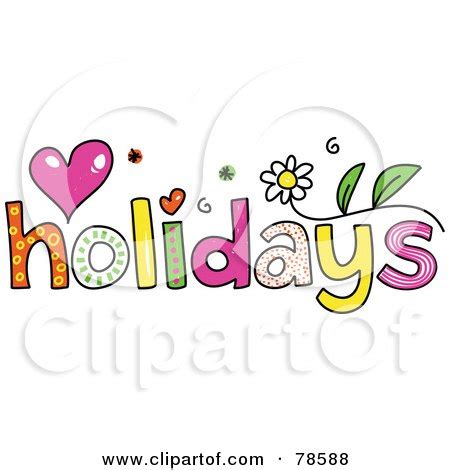 Royalty-Free (RF) Clipart Illustration of a Colorful Holidays Word by ...