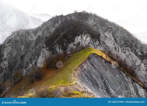 Mountain in fog stock photo. Image of green, outdoor - 126573758