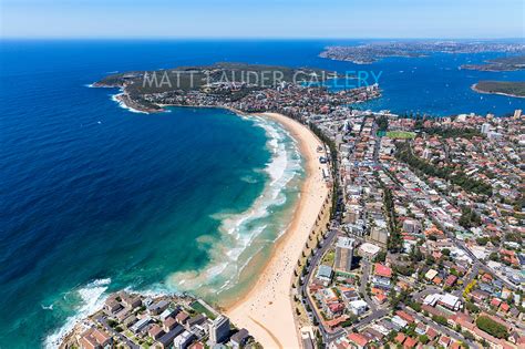 Manly Beach Wide Angle Aerial Photo Summer Northern Beaches