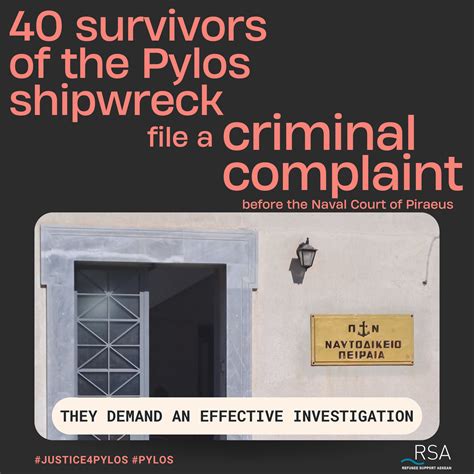 40 survivors of the Pylos shipwreck file a criminal complaint before ...