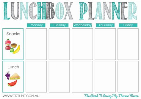 Printables | Lunch planner, Lunch planner printable, School lunch menu