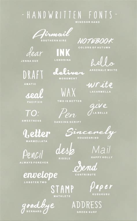 25 Different Thank You Card Fonts - A Subtle Revelry • A Subtle Revelry | Free handwritten fonts ...