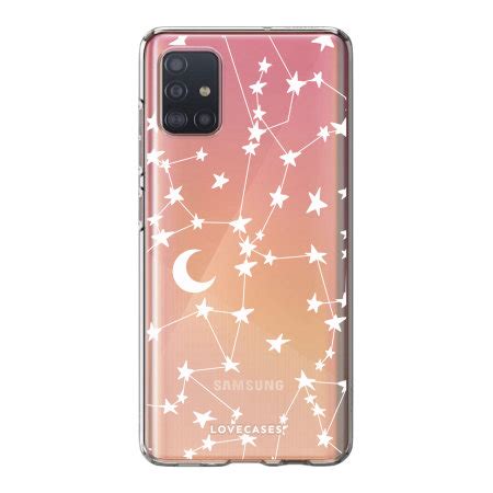 LoveCases Gel Case - White Stars & Moons- For Samsung Galaxy A52