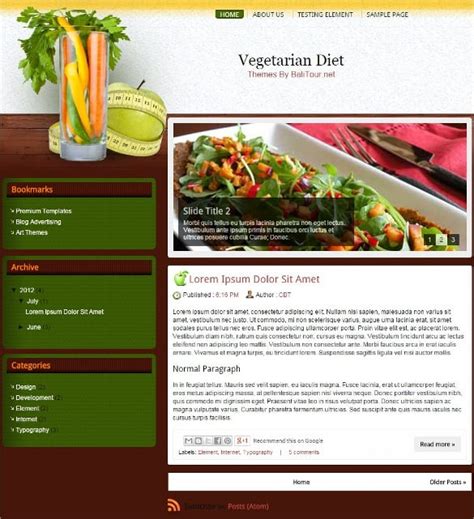 Food, Recipe Blog Website Templates & Themes | Free & Premium | Free ...