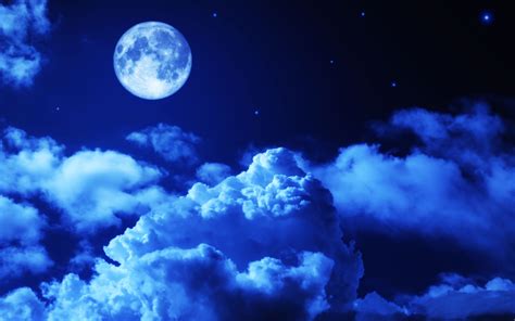 Beautiful Night Sky With Full Moon
