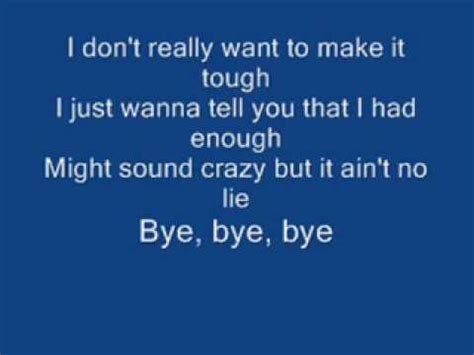 bye bye bye-nsync with lyrics - YouTube