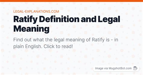 Ratify Definition - What Does Ratify Mean?