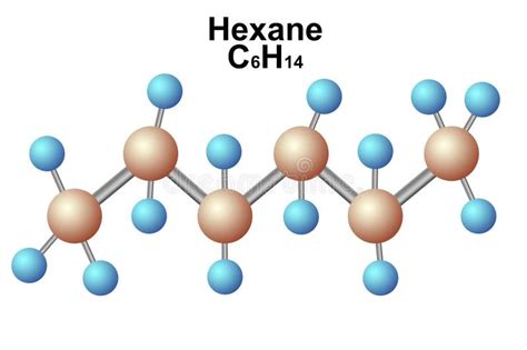 Molecular Formula of Hexane Isolated Stock Illustration - Illustration ...