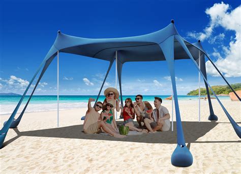 Osoeri Beach Tent: UPF50+ Camping Sun Shelter with Sandbags, Shovels,