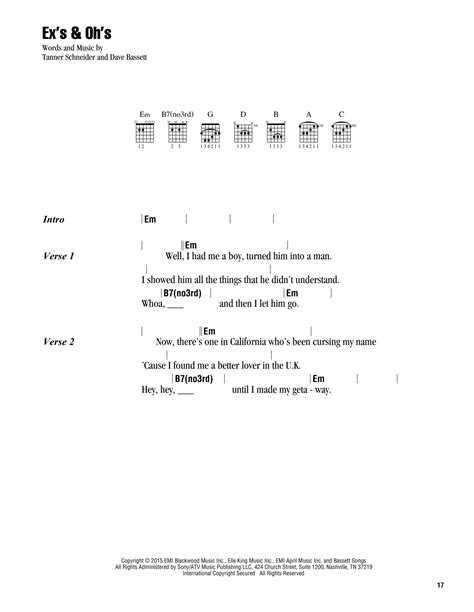 Ex's & Oh's by Elle King - Guitar Chords/Lyrics - Guitar Instructor