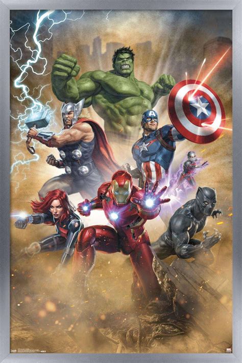 Marvel Cinematic Universe - Avengers - Fantastic Wall Poster, 14.725" x 22.375", Framed ...