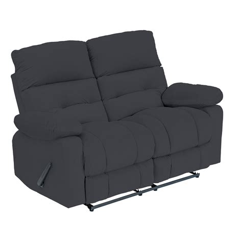 Velvet Double Recliner Chair - Dark Grey - NZ60 – Al Rugaib Furniture