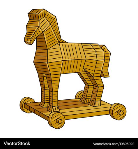 Trojan horse pop art Royalty Free Vector Image