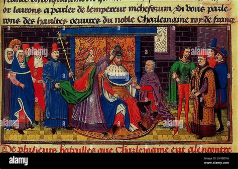 Coronation of Emperor Charlemagne by Pope Leo III. During a stay in ...