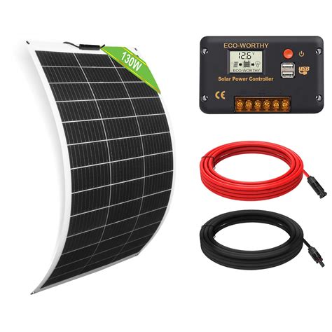 Buy ECO-WORTHY 130W 12V Flexible Solar Panel Kit: 130 Watts Solar Panel ...