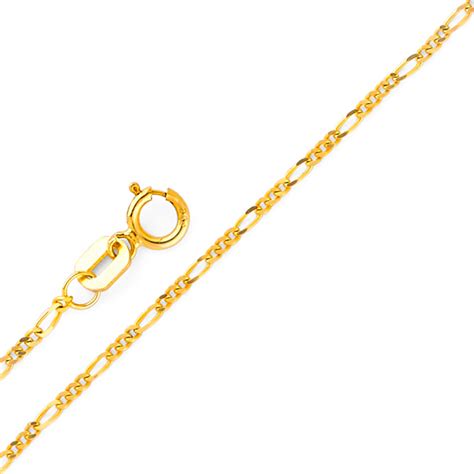 14K Gold 1.2MM Figaro Chain