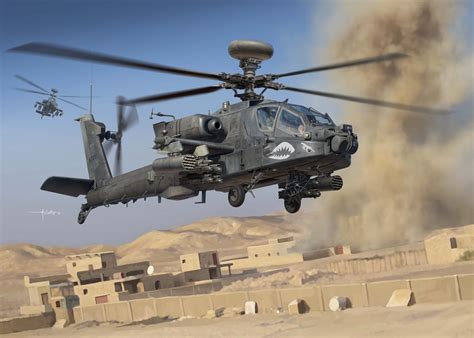 Download Aircraft Attack Helicopter Helicopter Military Boeing Ah-64 Apache 8k Ultra HD Wallpaper